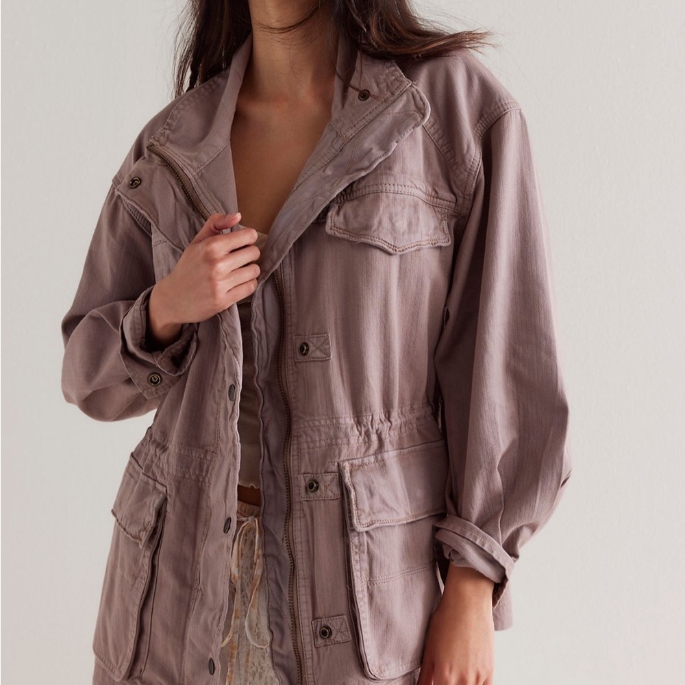 Free People We The Free Arya Utility Jacket in Washed Mauve Brand New Size M NWT
